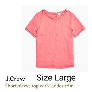 $9 J.Crew SHORT SLEEVE LADDER TRIM TOP